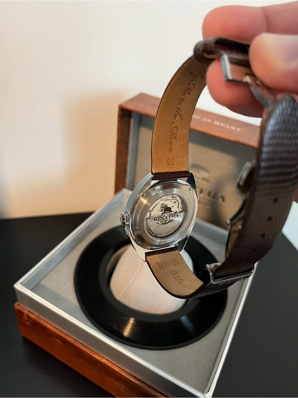 Bulova Sinatra Men's Silver Dial Watch with Brown Leather Strap